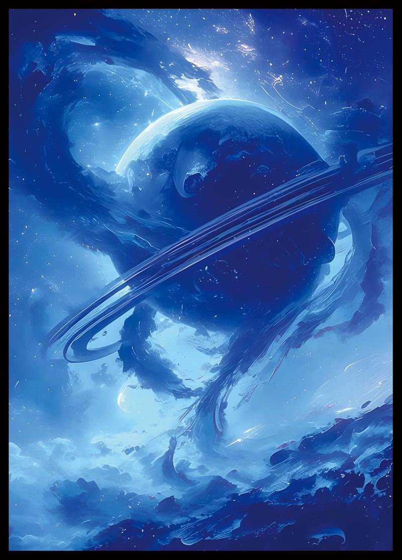 Kiiransr MTG Card Sleeves - Island - Planet Basic Lands Series - Ultra Clear Front & Matte Finish Back, 100 Count Standard Size Matte Art Sleeve for Magic The Gathering - Image 1